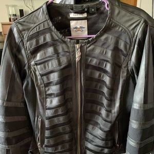 Black Harley Davidson leather/mesh jacket
